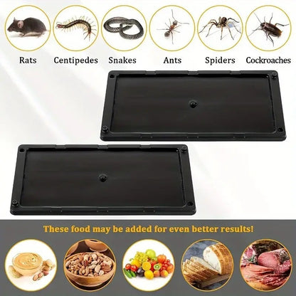 2pcsEliminate Mice &amp; Insects Instantly Mouse &amp; Insect Glue Traps Ready To Use Indoors,Rodent Mouse Rat Insect Sticky Adhesive