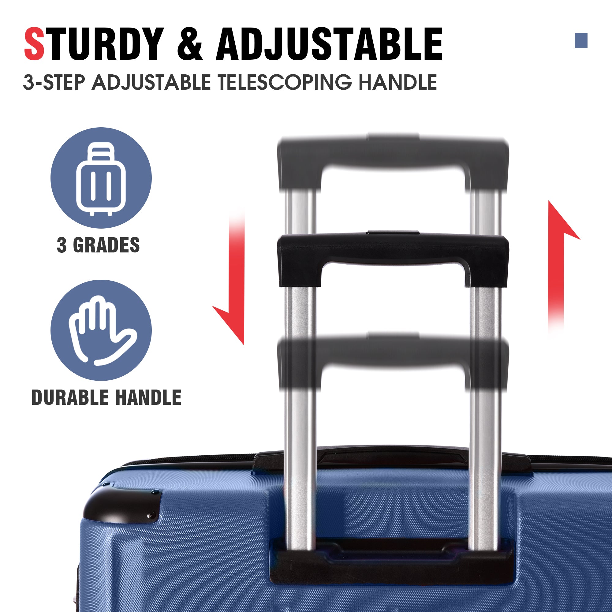 Hardshell Luggage Sets 3 Pcs Spinner Suitcase with TSA Lock Lightweight 20&