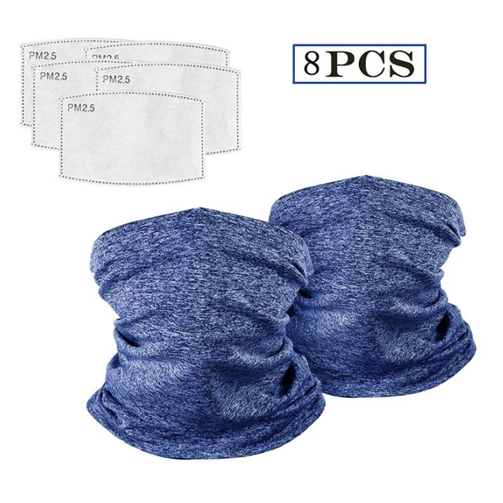 Scarf Bandanas Neck Gaiter with Safety Carbon Filters Multi-purpose Face Cover For Men women Sports/Outdoors