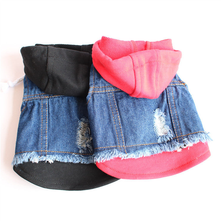 Pet clothes are better than teddy bears, teddy dogs, spring and summer outfits, ripped denim vests, and small vests