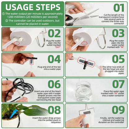 2/4/8/16 - Head Automatic Irrigation Controller, Plant &amp; Flower Sprinklers, Drip Irrigation Kit, Potted Timer