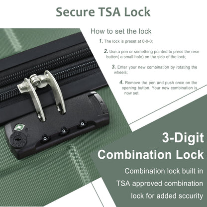Hardshell Luggage Spinner Suitcase with TSA Lock Lightweight Expandable 24&