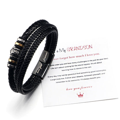 Stainless steel multi-layer woven bracelet men&