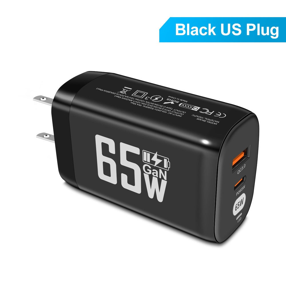 Computer laptop adapter GaN GaN PD65W fast charging head QC3.0 charger