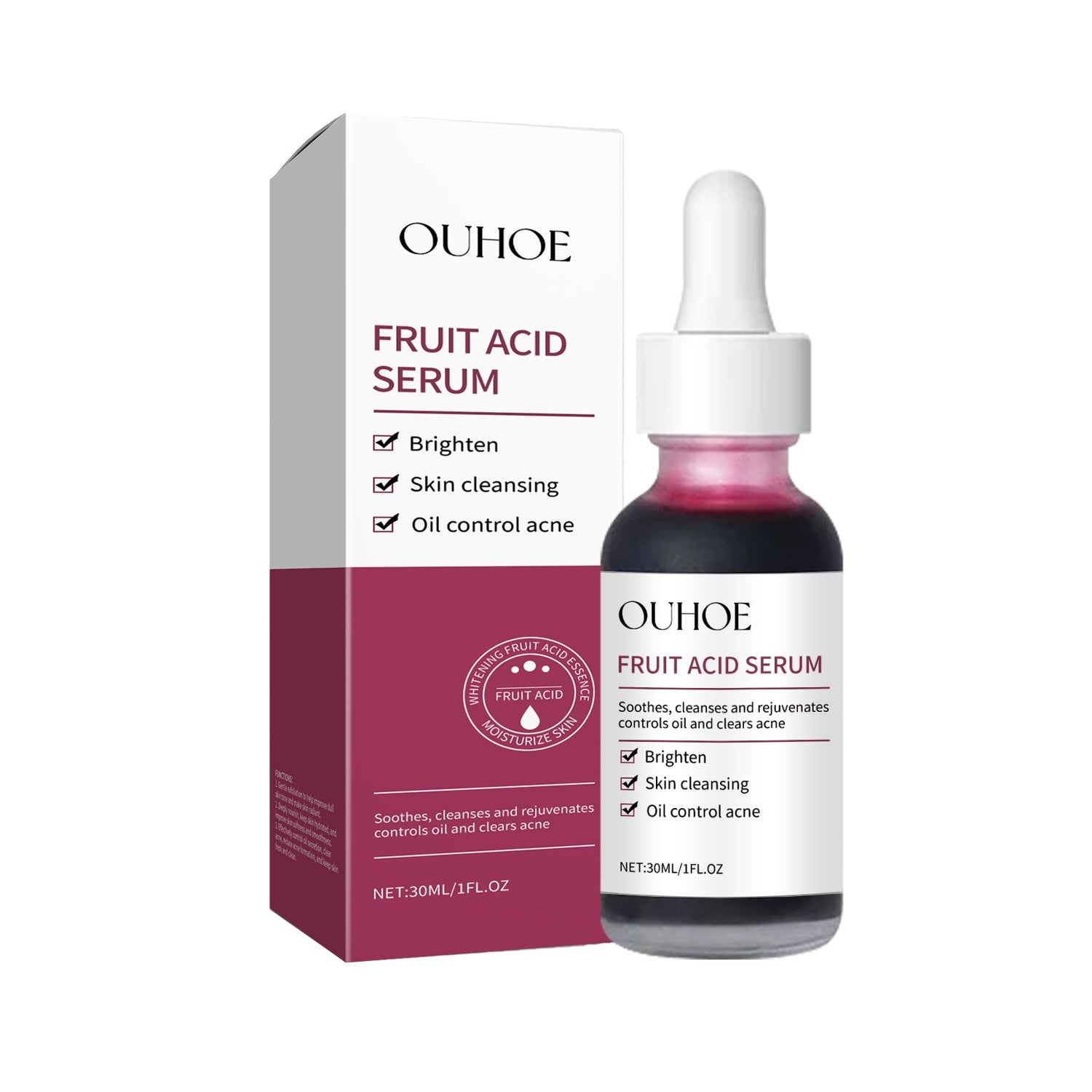 Fruit Acid Purifying Essence, Gentle Exfoliating, Moisturizing And Moisturizing Daily Skin Care Essence