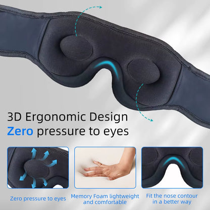 DreamTune 3D: Bluetooth Sleep Mask with Wireless Headset &amp; Adjustable Eye Cover