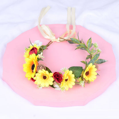 Korean style flower garland headwear sunflower children&