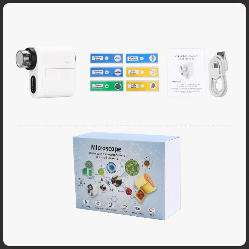 Handheld portable screen with camera microscope for children&