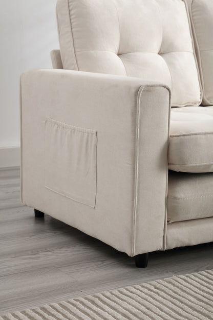3 Fold Sofa Convertible Futon Couch sleeper sofabed Space saving loveseat Dark Gray &amp; Light Gray &amp; Beige