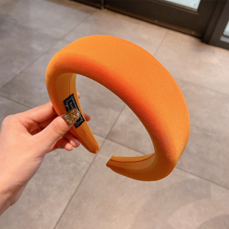 Candy colored thick sponge hair hoop for women&