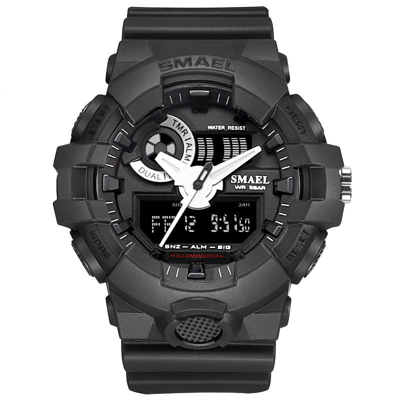 SMAEL 1642-2 Brand Luxury Cowboy Sport Watch New Men Military Watches Analog Army Digital Writwatch 8001 Waterproof Clock Men&