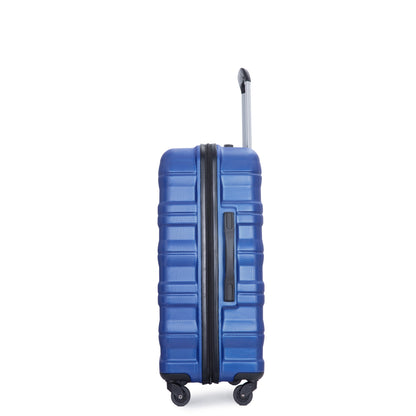 3 Piece Luggage Sets PC Lightweight &amp; Durable Expandable Suitcase with Two Hooks, Spinner Wheels, TSA Lock, (21/25/29) Dark Blue