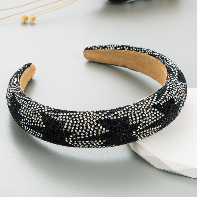 New Light Luxury Rhinestone Headband Ladies Korean Head Jewelry
