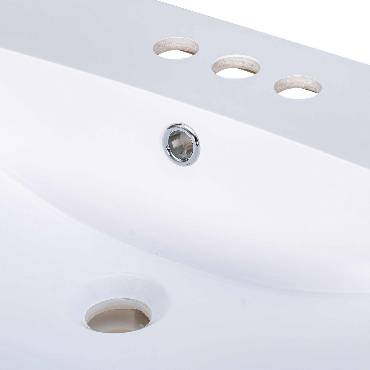 24" Bathroom Vanity Top Only White Basin 3-Faucet Holes  4" Faucet Available Ceramic