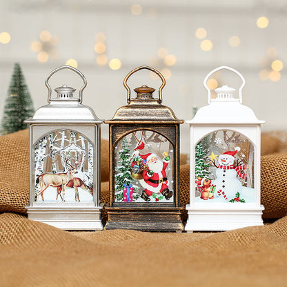 Christmas decorations, illuminated hand-held oil lamps, LED display window decorations, party decorations, children&