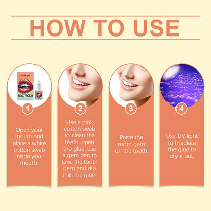 Diy Fashion Dental Set Dental Decoration Drill Combination Personality Sparkle Light Up Smile Style