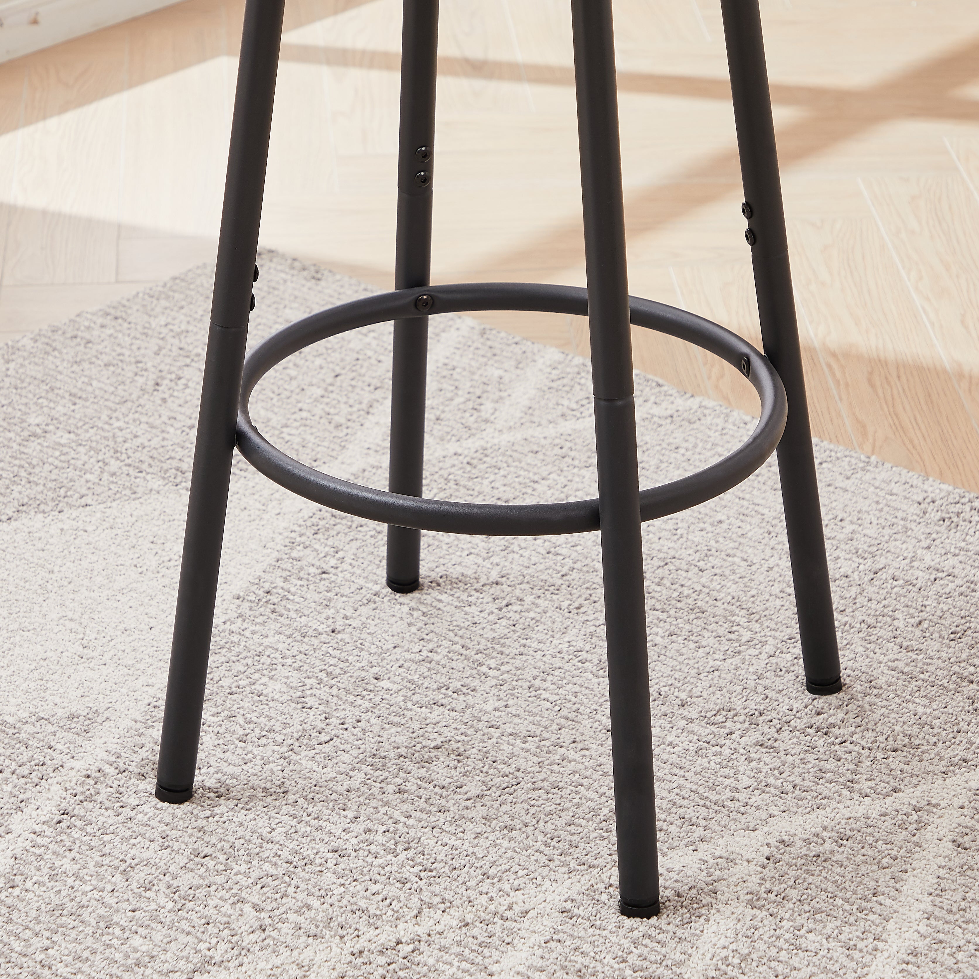 Bar Table Set with 4 Bar stools PU Soft seat with backrest Grey 47.24&