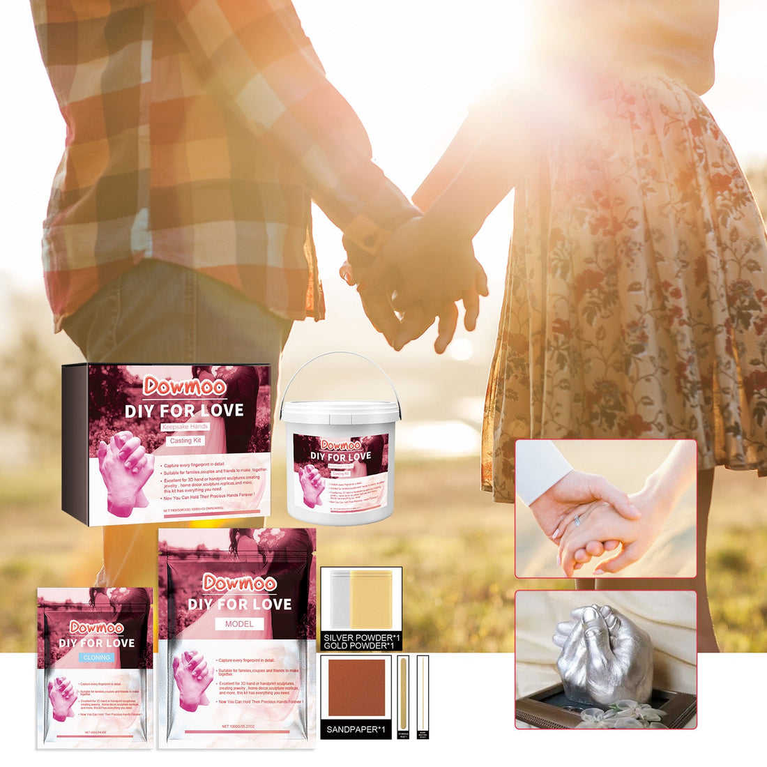 Couple Hand Model Clone Powder, Valentine&