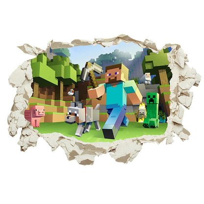 Minecraft run away My World Wall Stickers Living Room Children&