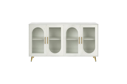 TV Stand for 65+ Inch TV, Wood TV Stand with Storage Cabinet &amp; Adjustable Shelves, Media TV Console for Living Room Bedroom