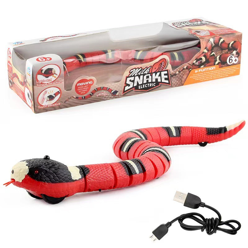 USB Rechargeable Interactive Cat Toy with Smart Sensing, an Automatic Electronic Snake for Kittens&