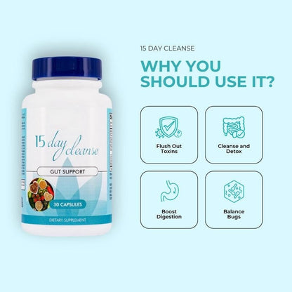 Newest 30 Pills One Bottle TK Hot 15 Day Bowel CLEANSE CAPSULES Constipation &amp; Diarrhea Home Travel Essentials Gifts