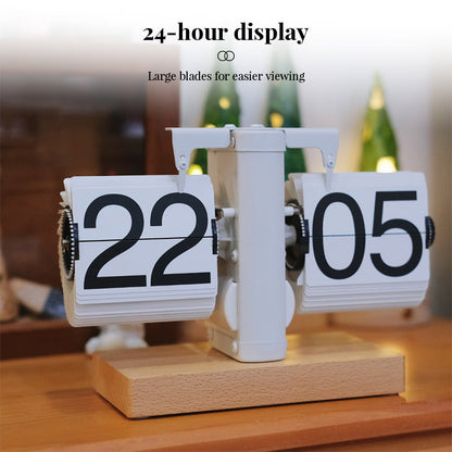 Retro flip digital clock, battery - powered mechanical clock for home &amp; office decor