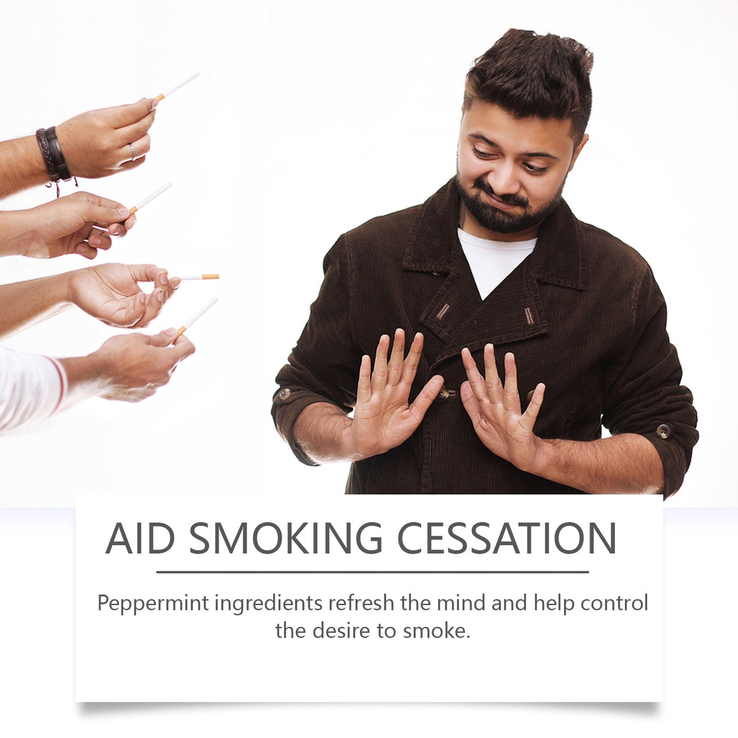 Smoking Cessation Suppressant Inhaler Vitality Energizing Essential Oil Inhaler Cooling Oil Double Hole Inhaler Aids Smoking Cessation Portable Smoking Control Care Inhaler