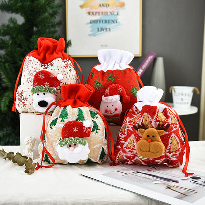 Christmas tote bag gift apple bag Christmas decoration 3D gift bag printed gift bag