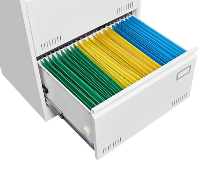 Horizontal file cabinet, 2 drawers, white file cabinet with lock, metal file cabinet with lock, 3 drawers, legal office cabinet