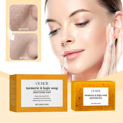 Turmeric &amp; Kojic Soap, Gentle Cleansing Skin Moisturizing Facial Body Care Soap