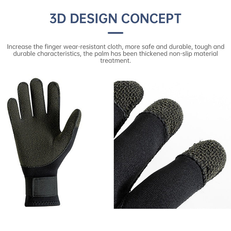 3/5mm Thick Kevlar Diving Gloves. Scratch-proof, for fish hunting, deep dive, spearfishing &amp; skiing.