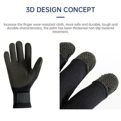 3/5mm Thick Kevlar Diving Gloves. Scratch-proof, for fish hunting, deep dive, spearfishing &amp; skiing.