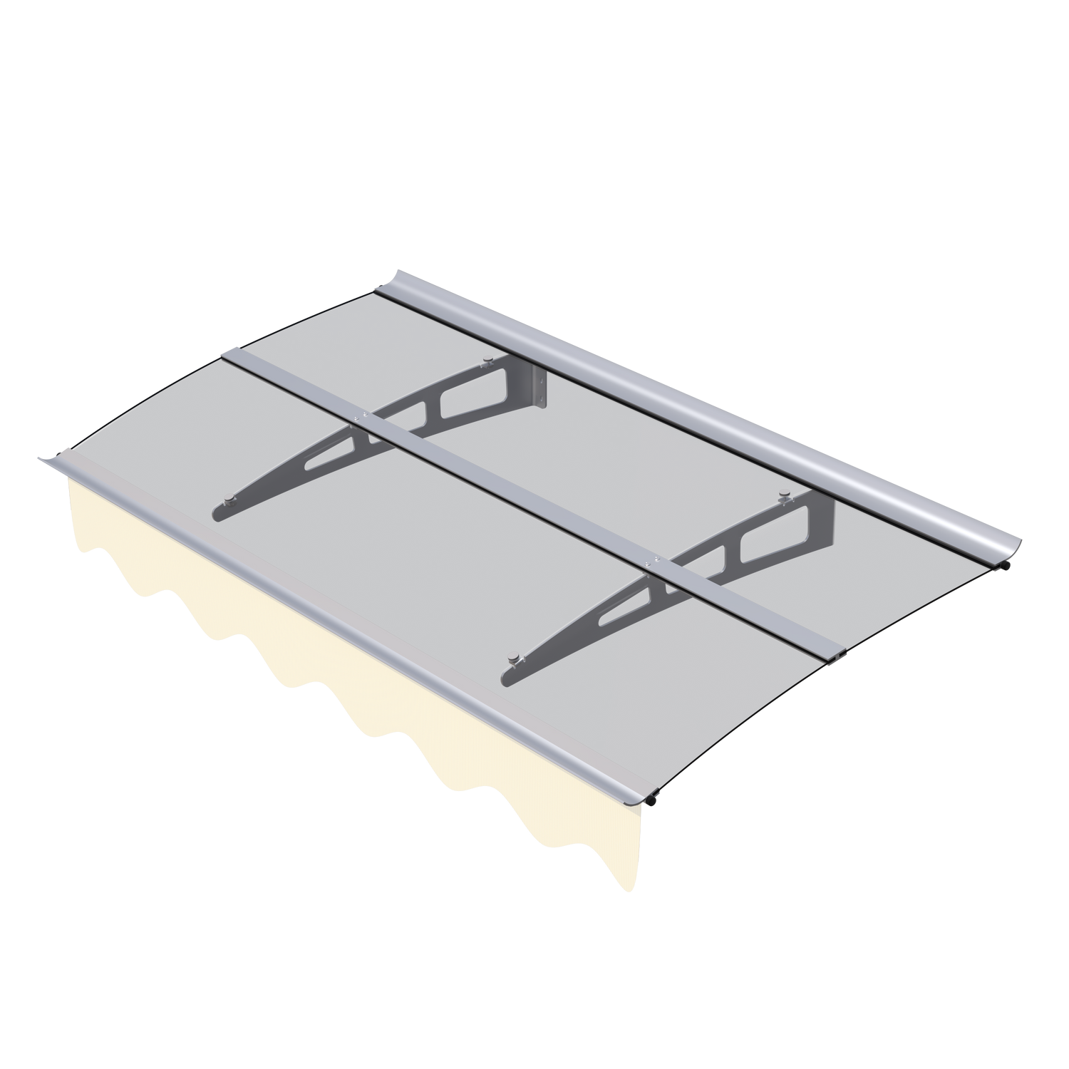 5934W Series Door Window Awning Canopy W59"xD34" Made of 0.137Inch /3.5mm Thick Virtually Crystal Solid Polycarbonate Sheet