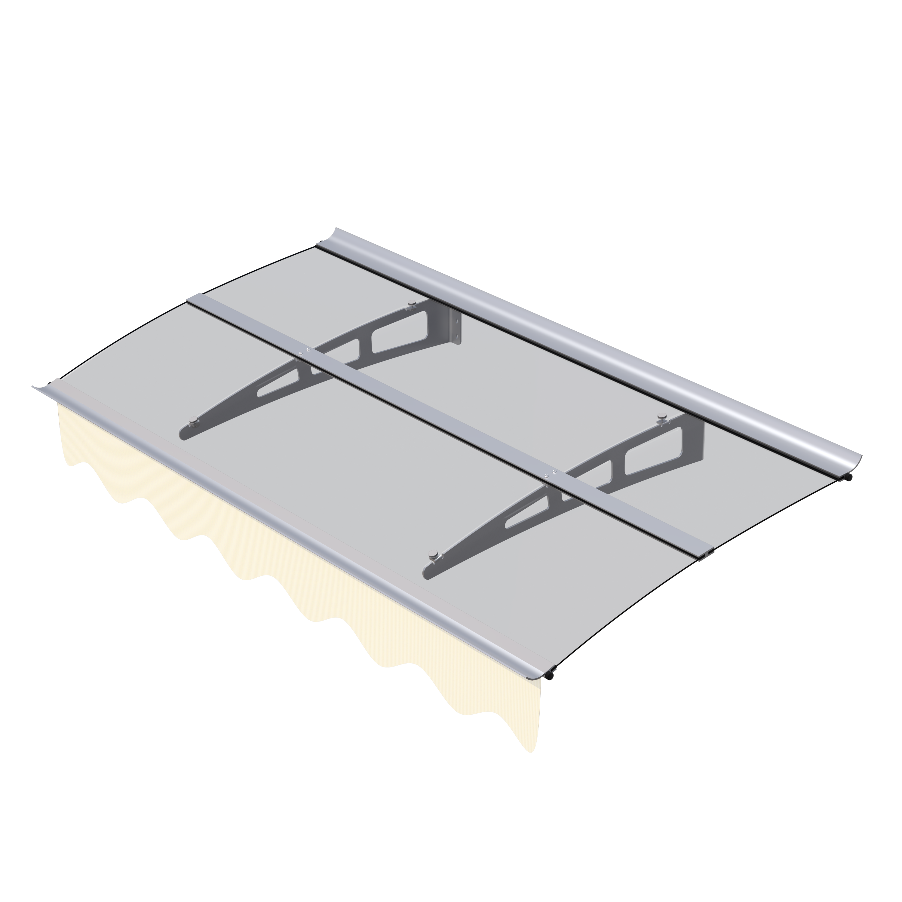5934W Series Door Window Awning Canopy W59"xD34" Made of 0.137Inch /3.5mm Thick Virtually Crystal Solid Polycarbonate Sheet