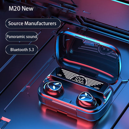 M10M30 Bluetooth Headset High-Capacity Wireless Private Model TWS New F9 Smiley Face Binaural 5.1 Noise Cancellation