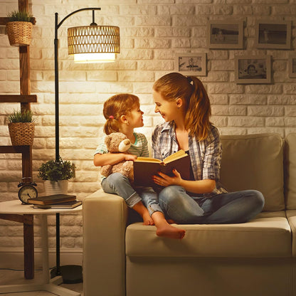 Arc Floor Lamp for Living Room with 3 Color Temperatures, Farmhouse Floor Lamps with Remote &amp; Dimmable Bulb Office