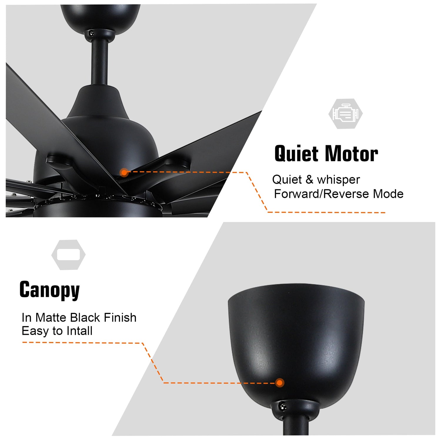 84-Inch Black Ceiling Fan Remote