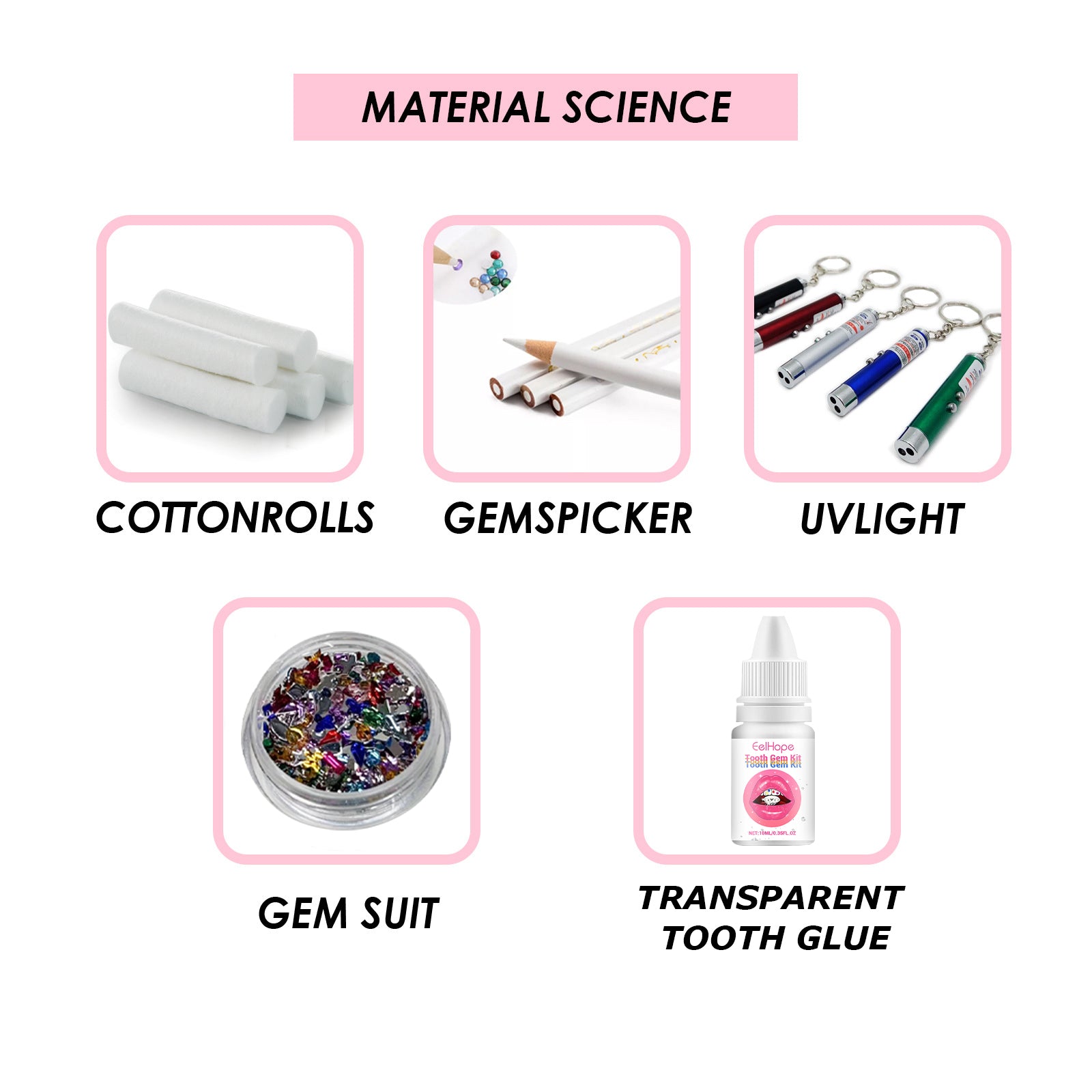 Tooth Gem Kit, European And American Style Hip Hop Style Dental Drill Jewelry DIY Dental Drill Set