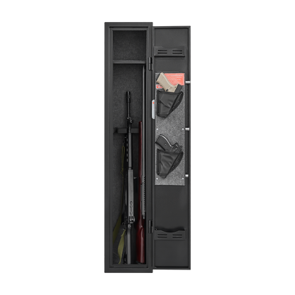 5 gun safes with 3 pistol pockets, quick access biometric adjustable heavy-duty gun rack mounted gun safes