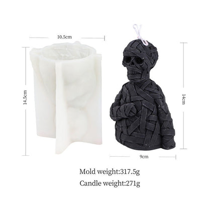 Gauze Zombie Skull Halloween Silicone Candle Mold Aromatherapy Plaster Holiday Atmosphere Decoration