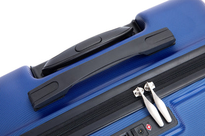 3 Piece Luggage Sets PC Lightweight &amp; Durable Expandable Suitcase with Two Hooks, Spinner Wheels, TSA Lock, (21/25/29) Dark Blue