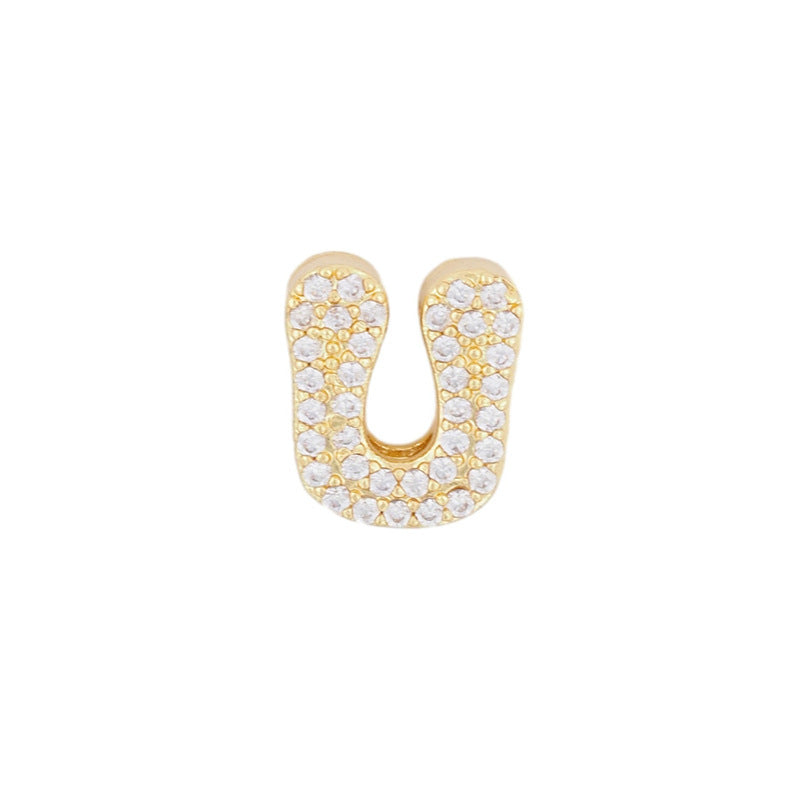 Fashion English 26 letter single pendant gold DIY bracelet necklace accessories