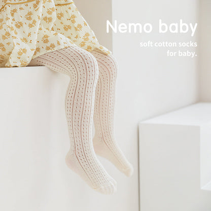 Spring And Summer Baby Girl Leggings Combed Cotton Boneless One-Piece Socks Mesh Outer Wear Cute Thin Children&