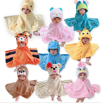 Cartoon Flannel Baby Cloak Quilt