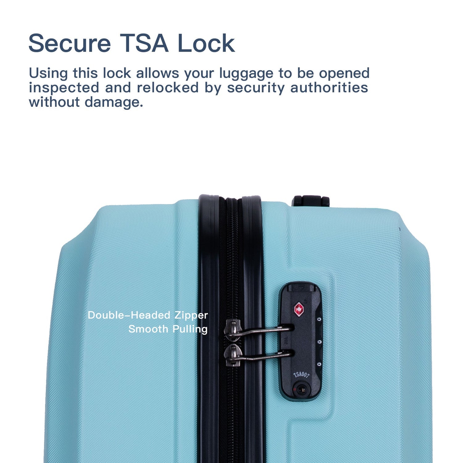 3 Piece Luggage Sets ABS Lightweight Suitcase with Two Hooks, Spinner Wheels, TSA Lock, (20/24/28)   Green
