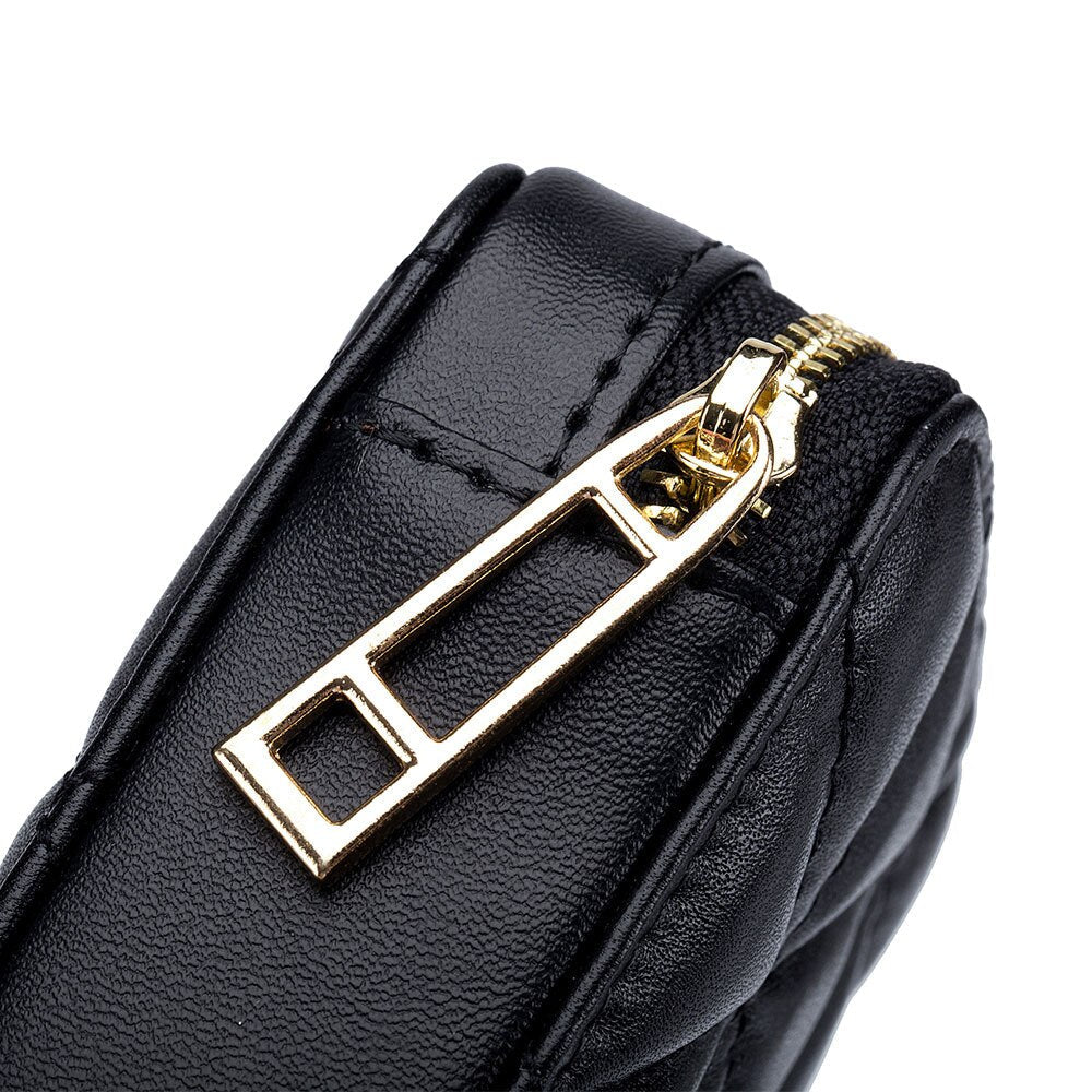 Portable Lipstick Case with Mirror Brand Design Genuine Leather Cosmetic Bag Pouch Ladies Cosmetics Organizer Pouch Box Wallet
