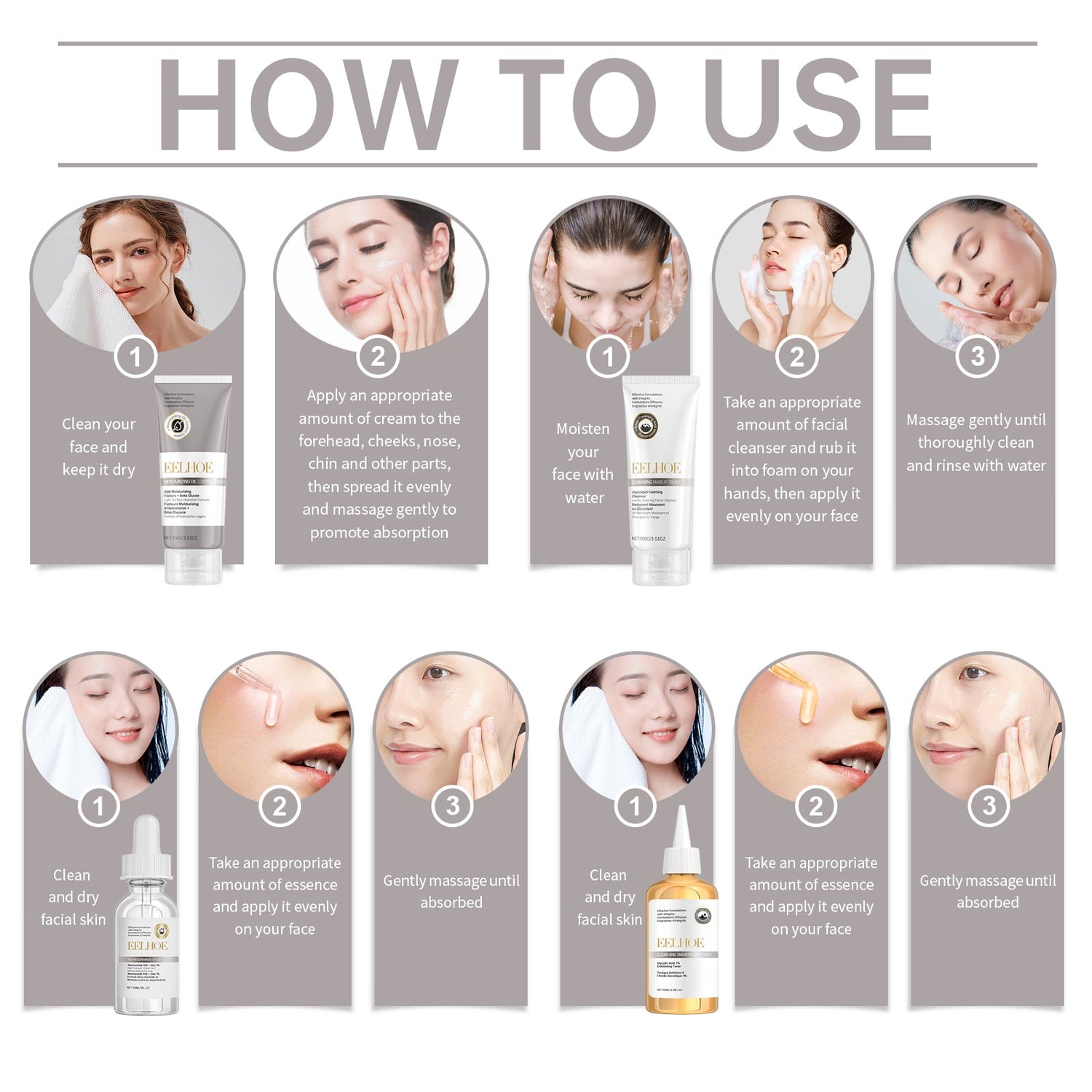Acne Care Set Brightening Skin Gentle Moisturizing Repair Skin Moisturizing facial set
