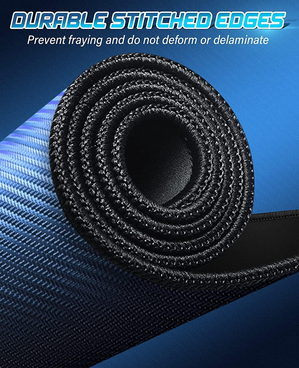 Mouse Pad,  Computer Mouse Pad with Stitched Edges, Washable Mouse Mat with Superior Micro-Weave Cloth, Gaming Mouse Pad for Office &amp; Home, Non-Slip Rubber Base, Black