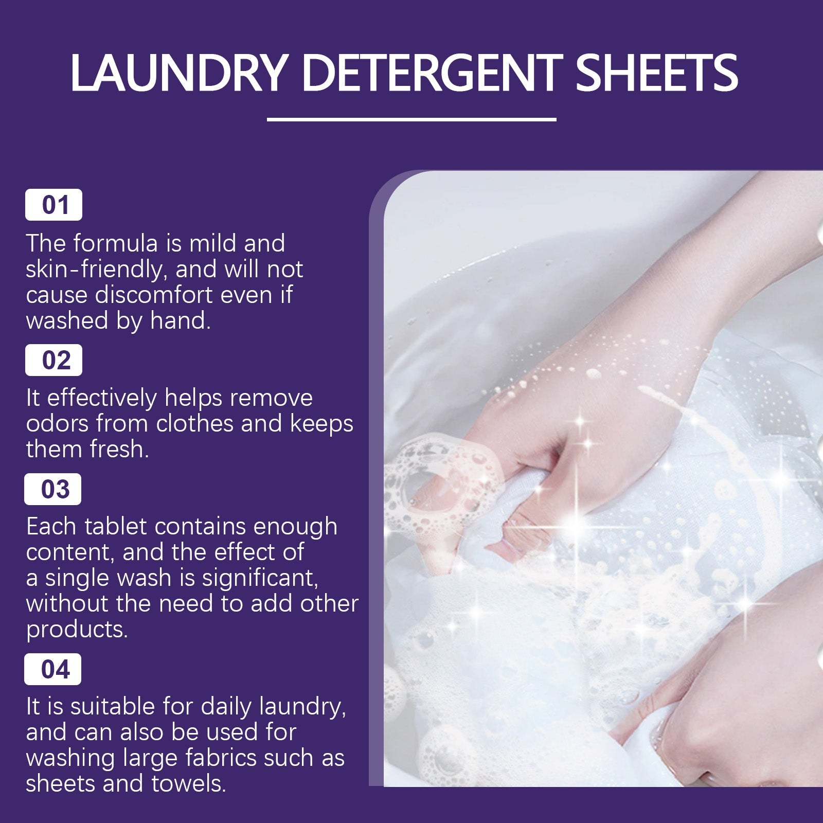 Laundry Detergent Gently Cleans Clothes Decontamination Long-Lasting Fragrance Cleaning Laundry Bubble Paper